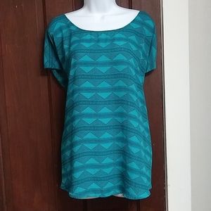 Torrid Blue & Black Chiffon Shirt (22-24/3X)